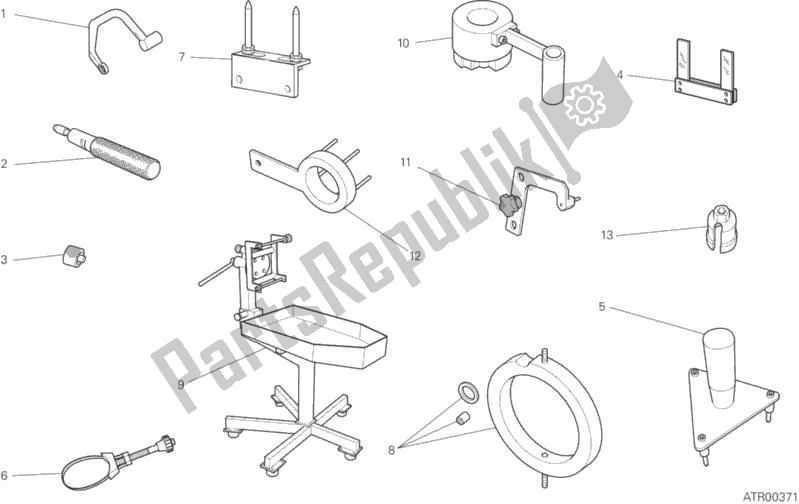 All parts for the 001 - Workshop Service Tools, Engine of the Ducati Diavel Xdiavel S USA 1260 2018